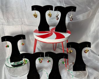 Bells Earrings - various size bells and color bells on ear wires - gold or silver selections