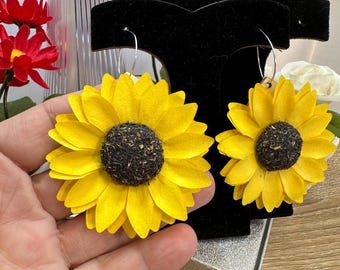Sunflower Earrings - Large 2.25inch