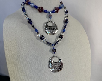 Serenity Prayer Pendant - ceramic & porcelain beaded necklaces - 2 styles