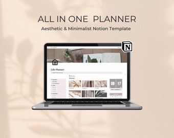 Life Planner for Notion, All-In-One Notion Template, Personal Planner for Notion, All-In-One Notion Planner, Aesthetic Notion Template