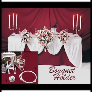 PORTA BOUQUET Espositore per fiori, decorazione per tavolo ricevimento di nozze Espositore per bouquet da sposa. Morsetto per tenere il tuo bouquet da sposa o decorazione per feste