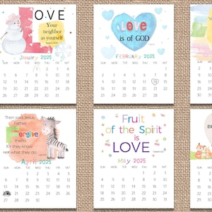 Calendário Bíblico de Mesa 2025 para Crianças | Download Instantâneo