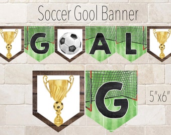 Goal Soccer Banner, Soccer Birthday Party, Printable Soccer Goal Banner