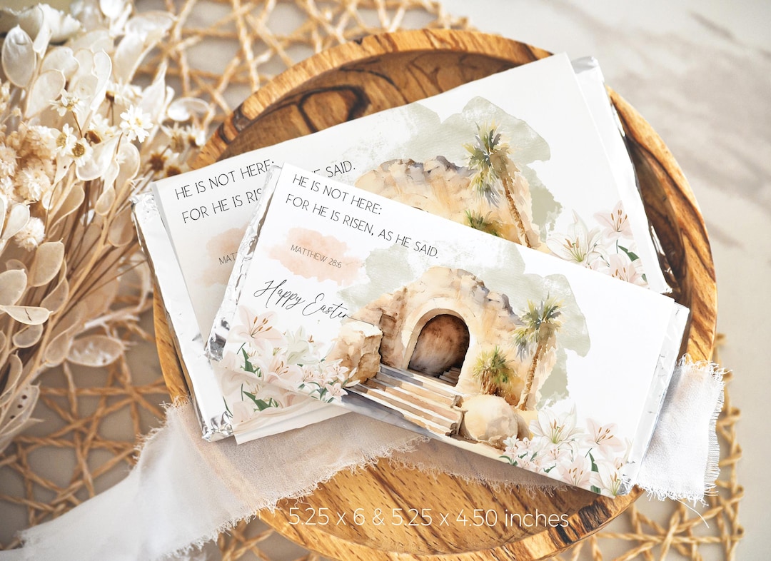 Christian Easter Candy Bar Wrappers: He is Risen Scripture (digital ...