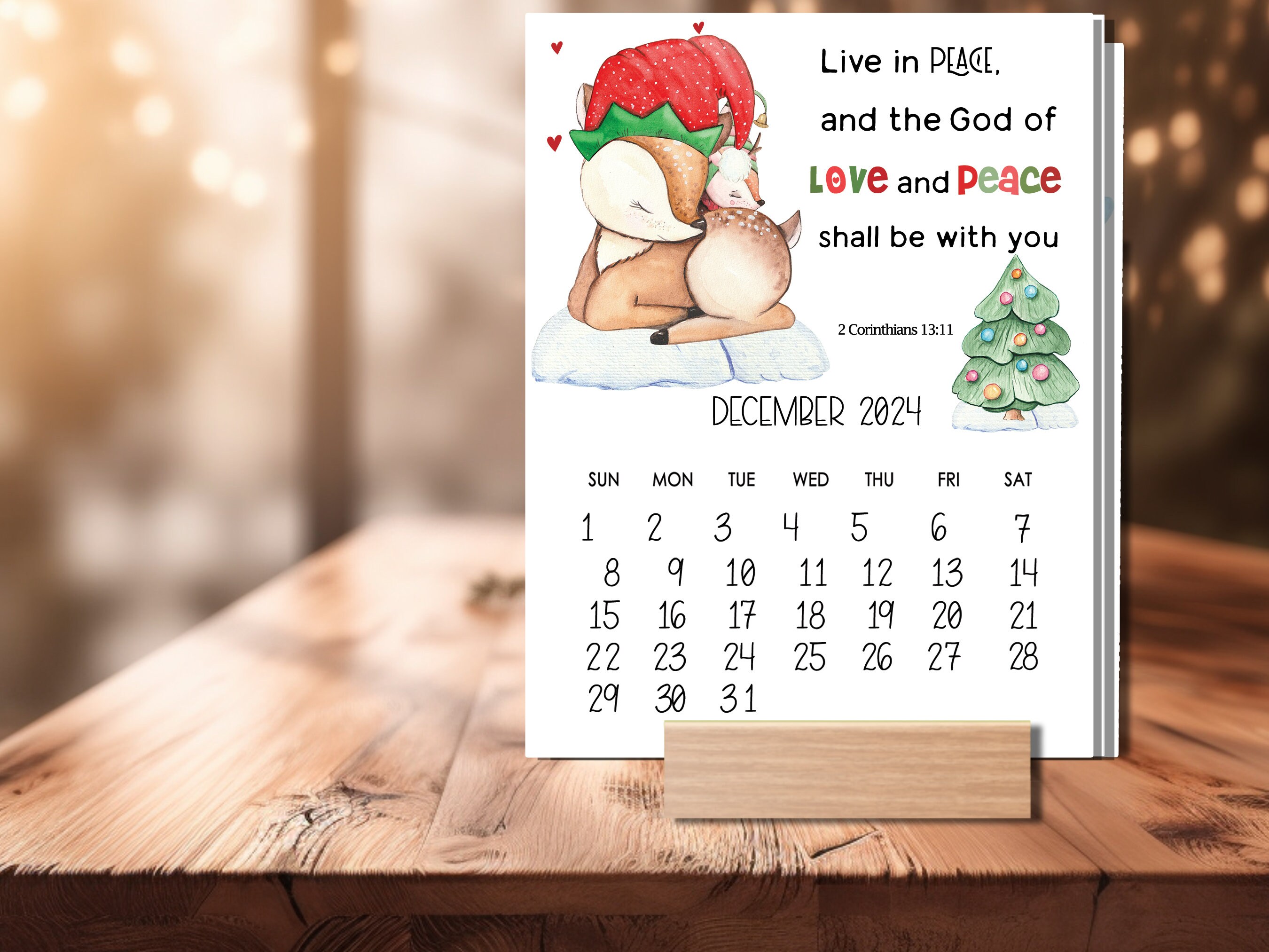 Love Bible Verse Calendar for Kids Printable Bible Verse Desk Calendar ...