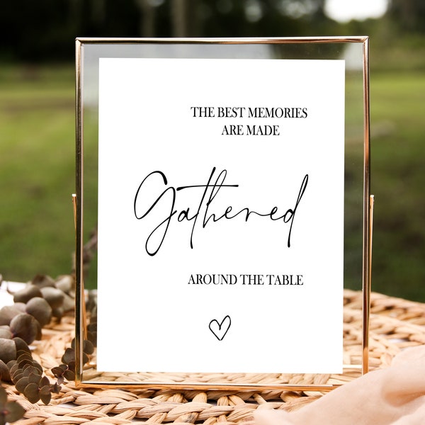 The Best Memories Are Made Gathered Around The Table, Printable Gather Sign For Dining Room, Gather Sign Wall Art Home Decor
