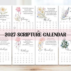 Christlicher Bibelkalender 2027, druckbare Bibelverse, digitaler Download