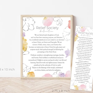 Relief Society Declaration, LDS Relief Society Declaration Bookmark, Relief Society Printable Set