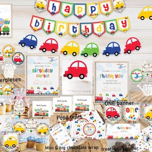 Transportation Birthday Party Decorations - Transportation First Birthday Theme - Transportation Birthday - Printable