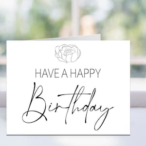 Happy Birthday Card, Modern Have a Happy Birthday Card, Minimalist Greeting Birthday Card, Digital