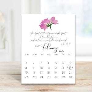 2026 Scripture Calendar, Christian Printable Calendar With Bible Verses ...