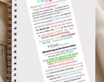 LDS Ministering Bookmarks: Relief Society Gift, Printable Quote (PDF Download