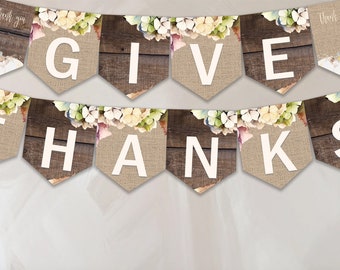 Give Thanksgiving Banner: Rustikales Erntedank-Dekor (PDF-Muster)