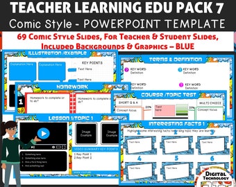 Teacher Course Planner PowerPoint 7, Project Task Planner, Assignment Task Planner, Lesson Planner, Class Notebook, Teacher Lesson Plan,