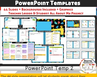 All About Me PowerPoint Template: Teacher Lesson, Student Project (Editable)