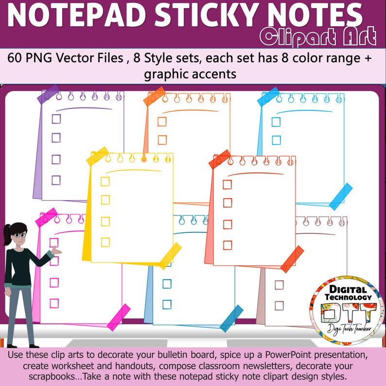 Notepad Sticky Note Clipart 3, PNG, Sticky Notes, Clipart Stationery