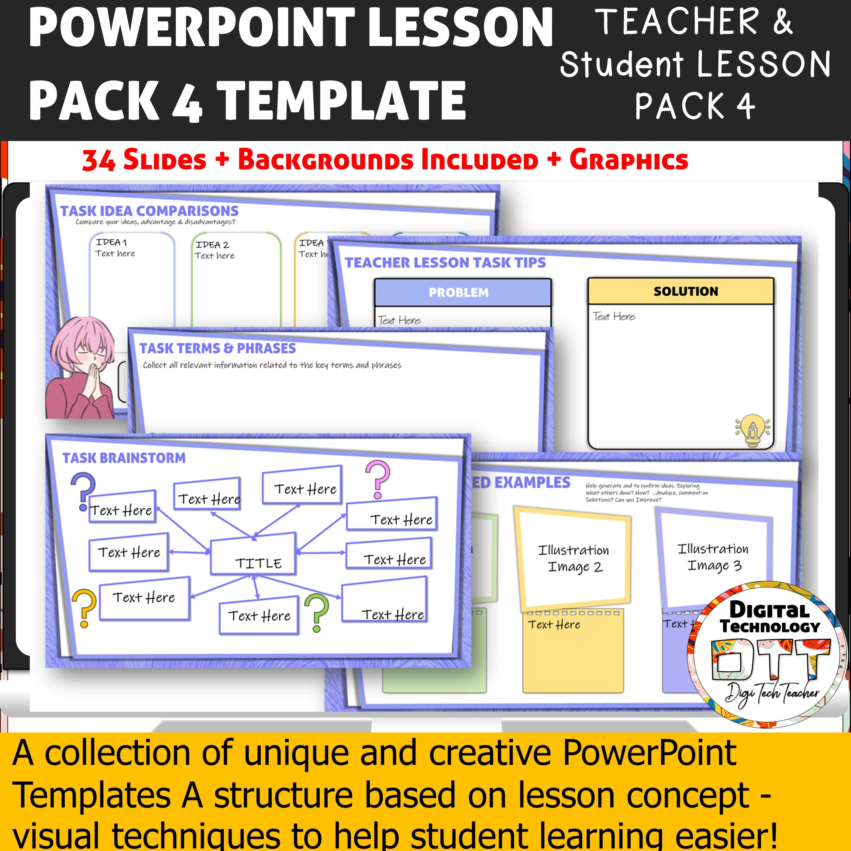 Teacher Lesson Powerpoint Template: Student Class Slides (pack 4) - Etsy