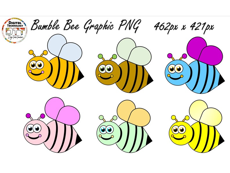 Bee and Butterfly Clipart Variety Clipart Cute Bees Cute - Etsy