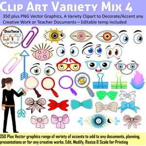 Retour à l'école, mélange de 4 variétés de vecteurs, enseignant et graphiques pour la salle de classe, téléchargement immédiat des cliparts, entièrement modifiable, 300 Plus Clipart Bundle, PNG