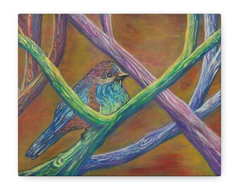 Chickadee Dusk Print Canvas