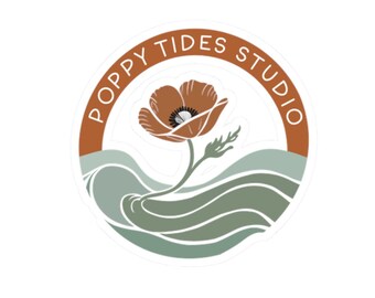 Poppy Flower Waves sticker | Kiss-Cut Sticker