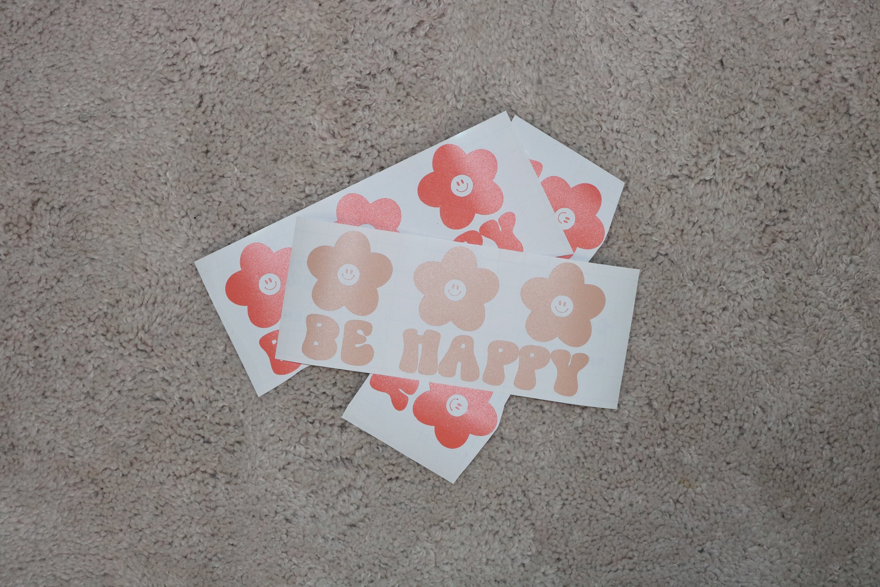 Smiley Face Flower Sticker Etsy