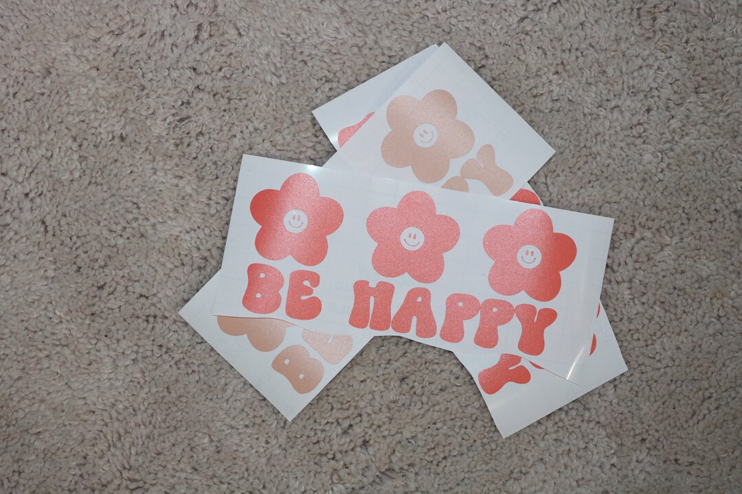 Smiley Face Flower Sticker Etsy