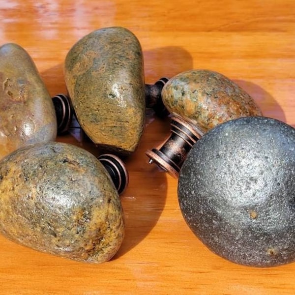 Lake Superior Rock Knobs Cabinet Pulls With Coating CUSTOM ORDERS AVAILABLE!