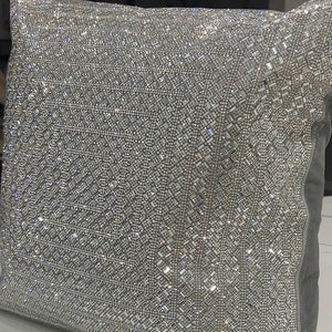 Set of 2 Rhinestone Pillow Covers| Crystal Bling Pillow Cover| 20x20 Gray Velvet Pillowcases| Set of 2 Gray Velvet 20X20 pillow cover