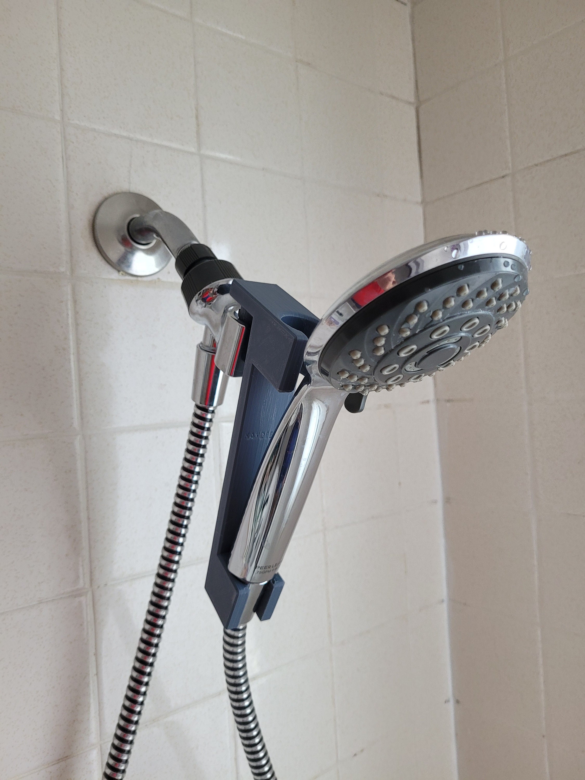 Showerhead Height Lowering Extension to Adjust Hand Held Flexible Shower Head Normal Setting and
