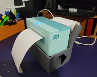 Thermal Label Printer Stand with Fanfold and Roll Holder & Cable Storage | Rollo, Munbyn, Nelko Shipping Label Printer Organizer.