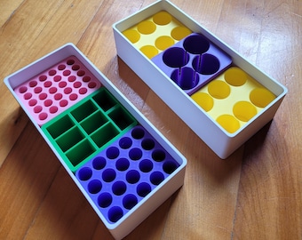 3D Printed Battery Organizer, AAA AA 9V C D Button Cell Battery Storage Trays