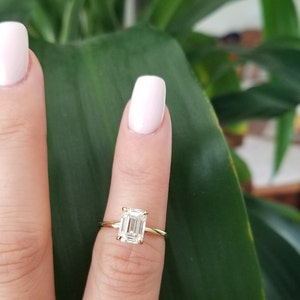 NEW 1.7ct G Color, VS2 Clarity, Emerald Cut Lab Diamond Solitaire Engagement Ring in 14k Gold