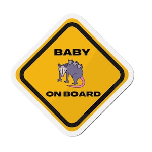 Zderzak magnetyczny Baby on Board | Zabawne akcesoria samochodowe Opossum Animal