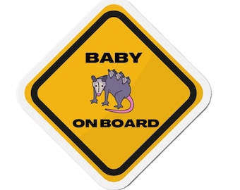 Baby on Board Stoßstange Magnet | Lustiges Opossum Tier Auto Zubehör