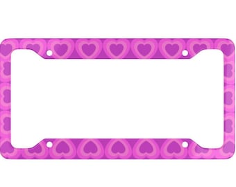 PinkEs Herz Nummernschild Rahmen | Süßes Girly Auto Zubehör
