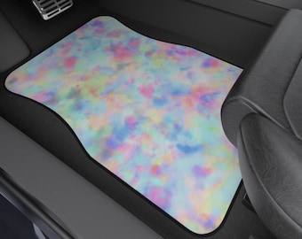 Kleurrijke set van 2 autovloermatten | Acid Trendy Trippy auto-accessoires voor tieners