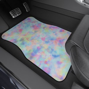 Colorful Set of 2 Car Floor Mats | Acid Trendy Teen Trippy Car Accessories
