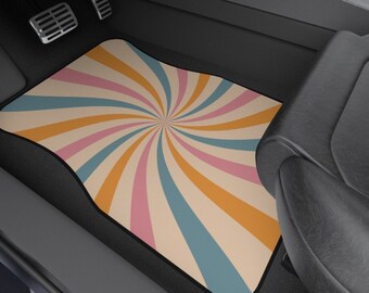 Groovy Set of 2 Car Front Floor Mats | Girly Aesthetic Boho Car Accessories