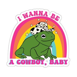 Je veux être un cow-boy, bébé grenouille Sticker | Cowboy mignon
