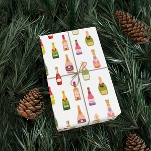 Presentpapper för champagneflaskor | Grattis till firande, sött presentpapper för vinälskare bild 4