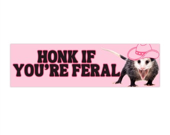 Honk if you are feral Aufkleber, Autoaufkleber, Opossum Aufkleber