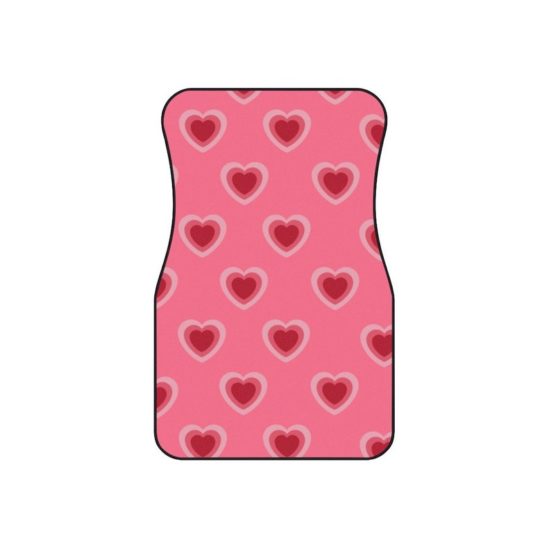 Heart Pink Set of 2 Car Floor Mats | Cute Girly Car Accessories image 3
