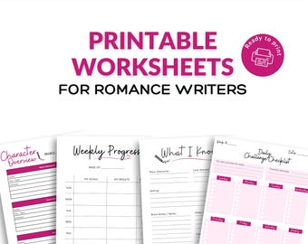 Romance Writing Worksheets: Story Prompts & Brainstorming Toolkit (Printable Download)