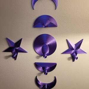 Lunar Phases Moon Waxing Waning Crescent Wall Decor Hook Hanger