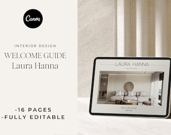 Interior Design Welcome Guide Template  | Design Template | Process | Welcome Packet | Interior Design Client | Canva Template