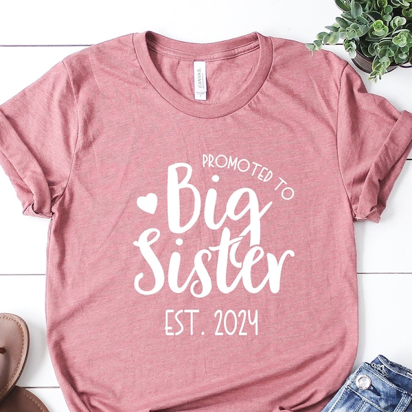 Promoted to Big Sister Shirt, Big Sister Toddler Shirt, Kids Shirt, Natural Shirt, Baby Announcement Toddler Shirt, Sister Announcement Shir