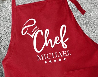 Custom Chef Apron, Custom Name Apron, Personalized Apron, Custom Kitchen Apron, Kitchen Apron, Customized Apron, Apron With Pocket,ChefApron