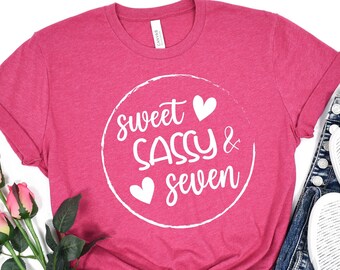 Sweet Sassy Seven Shirt: 7th Birthday Girl T-Shirt