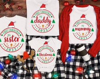 Baby’s First Christmas Onesie®: Holiday Newborn Outfit, Custom Design Bodysuit